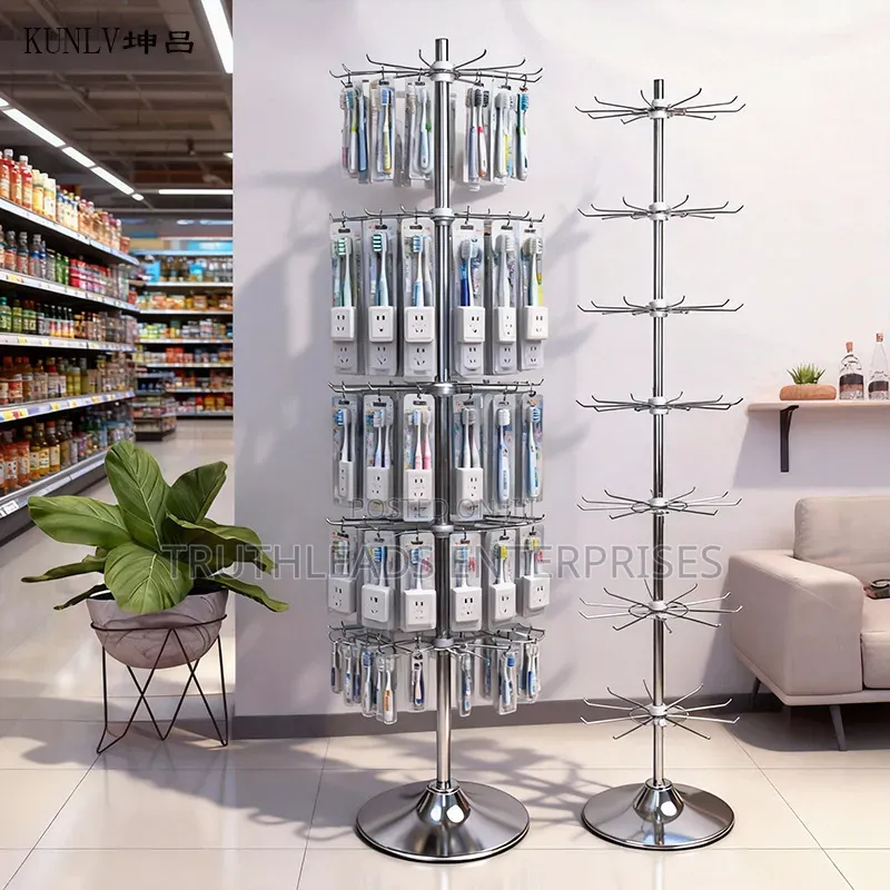 Silver Chrome Iron Rotating Display Rack