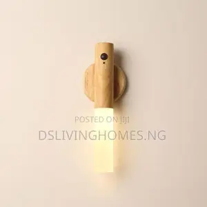 Wood Grain Color, Automatic Sensor Night Bedroom Rechargeable Light