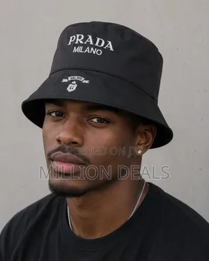 Black Stylish Prada Milano Bucket Hat