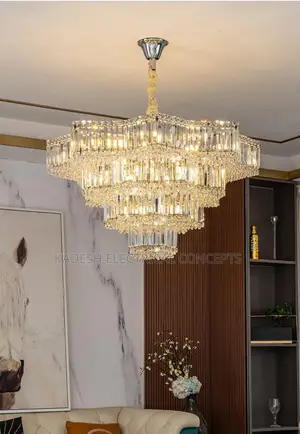 Light Luxury High-End Villa Lobby Duplex Luxury Living Room Crystal