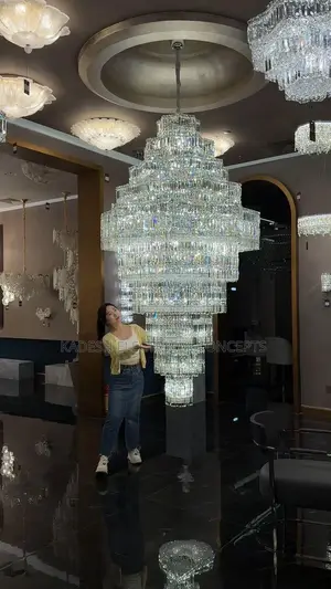 Light Luxury Villa Hollow Duplex Chandelier Crystal Hall Spiral