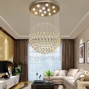 Round Crystal Ball Led Ceiling Chandelier Light Fixture