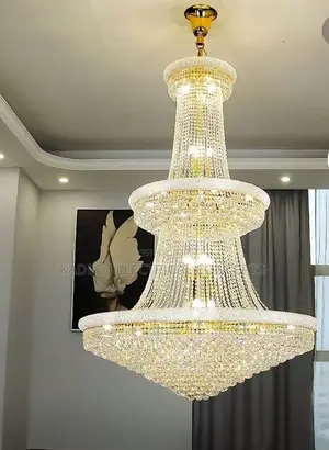 Luxury Living Room Crystal Chandelier Staircase European-Style Large
