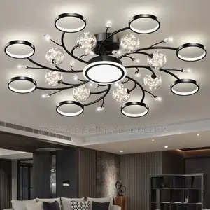 Modern Black Ceiling Chandeliers for Living Room Hall Ceiling