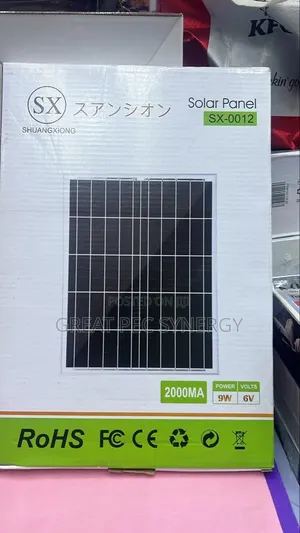 2000ma Solar Panel With 9w and 6v