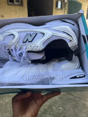 White New Balance Style Sneakers Canvas