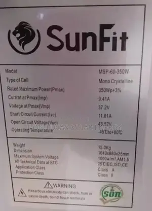 350w Sunfit Solar Panel Mono 72cell