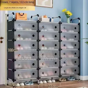 7 Layer 3 Rows Dustproof Shoe Rack