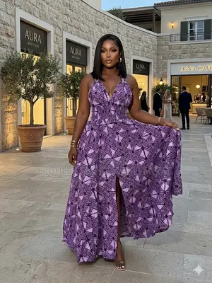 Ankara Backless Dress - Style 512