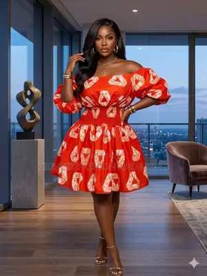 Off Shoulder Top and High Waist Skirt - Style 934