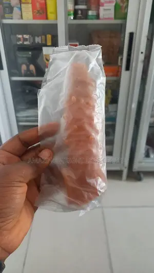 Dotted Realistic Penis Sleeve in Brown