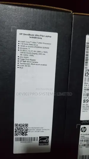 New Laptop HP OmniBook Ultra Flip 14" 16GB Intel Core Ultra 7 eMMC 1T