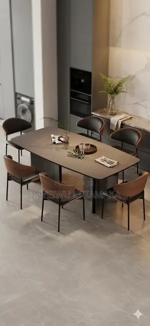 Modern 6-seater Dining Table Set With Stylish Chairs
