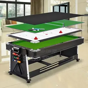 7 Fit Original 4 in 1 Snooker Board With Air Hockey and Table Tennis