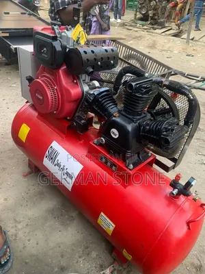 Swan Industrial Reciprocating Air Compressor With a Gasoline Engine.