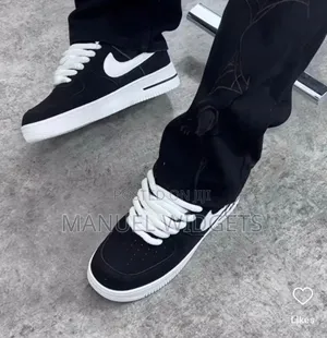 Nike Air Force Swoosh Black Sneakers – Premium Quality