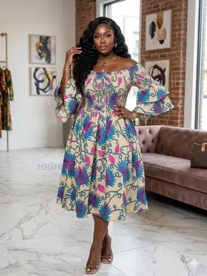 Off Shoulder Three Quarter Sleeve Gown - Style 390