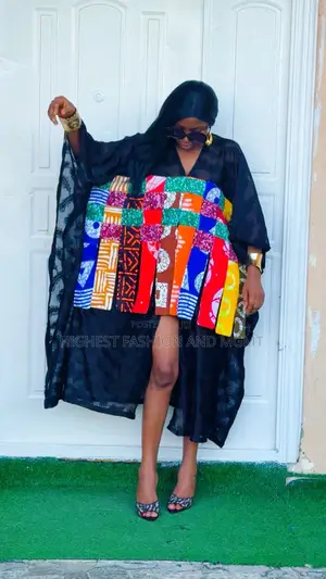 Lace and Ankara Short Bubu - Style 922