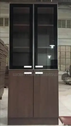Executive Office Bookshelf Document Storage Cabinet (Walnut Brown)