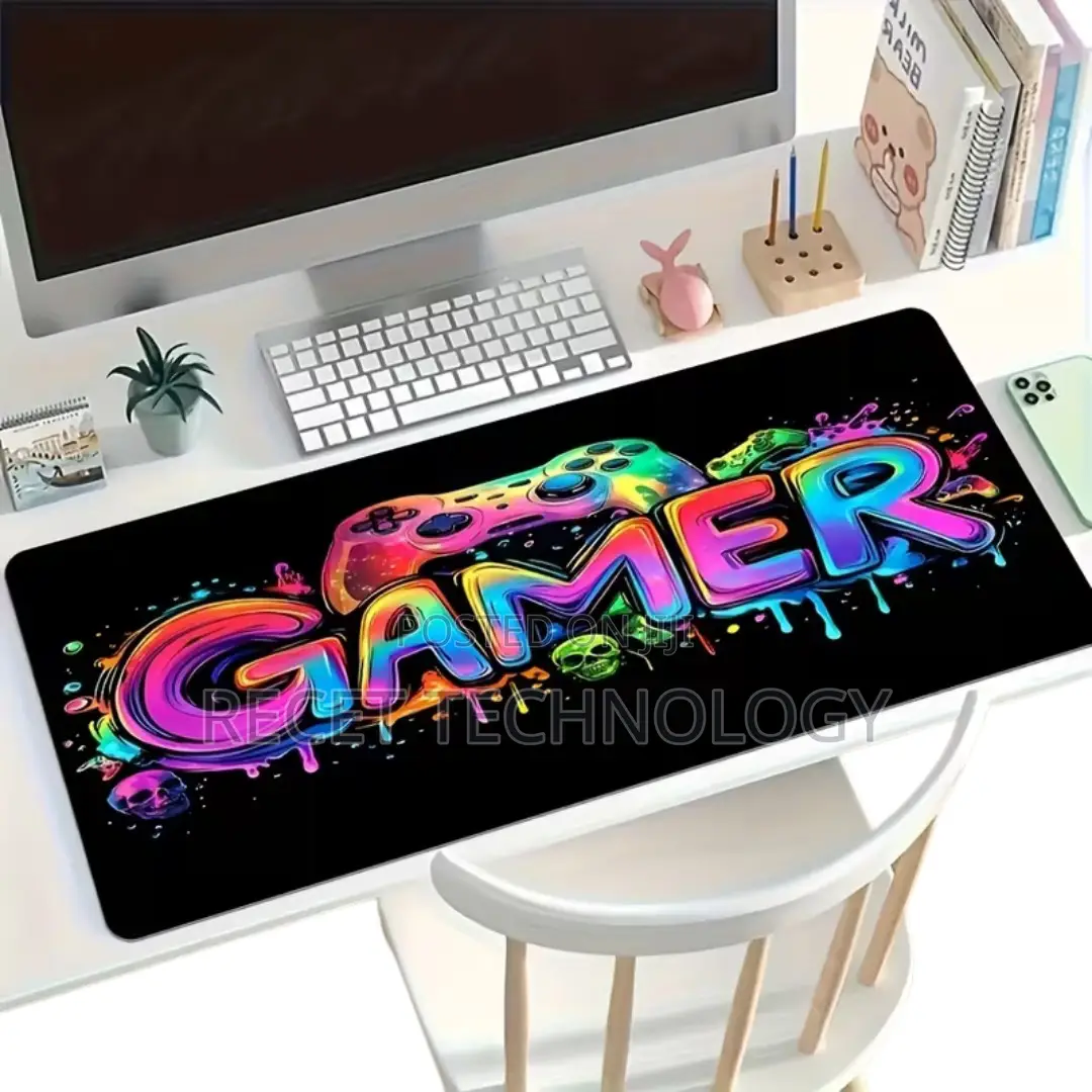 Large Gaming Desk Mat With Console Print - Mouse Pad