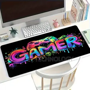 Large Gaming Desk Mat With Console Print - Mouse Pad
