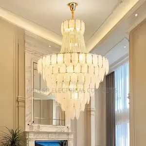 Luxury French Multi Layer Feather Crystal Glass Chandelier