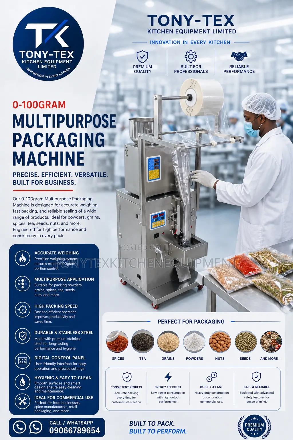 0–100g Automatic Multipurpose Packaging Machine