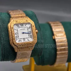 Cartier Santos Quality Luxury Men Chaij Strap Wristwatch