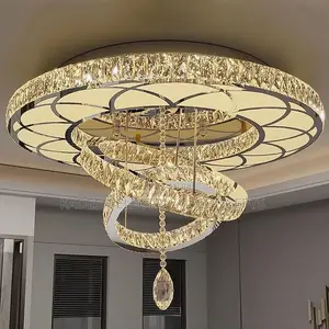 Nordic Minimalist Luxury Crystal Led Ceiling Chandelier Living Dining