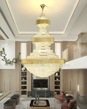 Luxury Crystal Stair Chandelier Lighting Villa Lobby Hotel Large