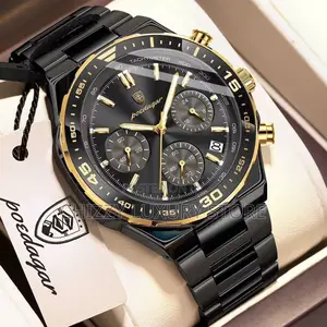 Poedagar Quality Luxury Men Chain Strap Wristwatch