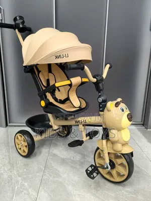 Brown Pushing Canopy Tricycle