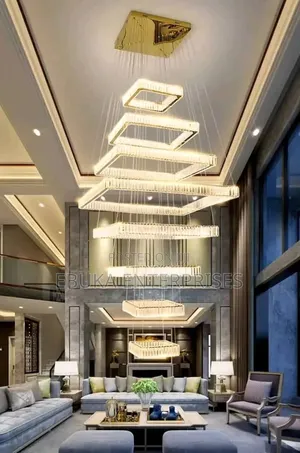 Modern Geometric Led Cascade Chandelier