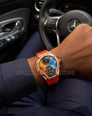 Hanboro Authentic Quality Luxury Chronograph Rubber Strap Wristwatch