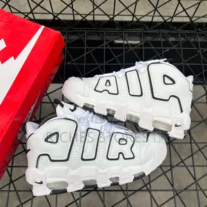 Nike Air More Uptempo Triple White Black Accents