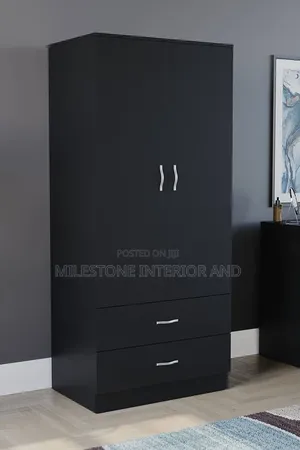 2 Door Black Color Wardrobe