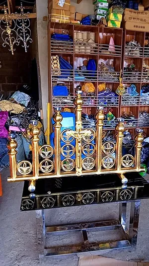 Seven Candles Stand in Alter Gold