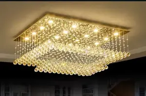 Led Crystal Ceiling Chandelier Rectangular Living Roomlight Diningroom
