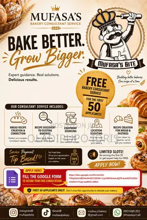 Free Bakery Consultant Service