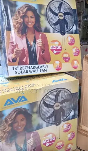 Ava 18inch Rechargeable Wall Fan With Panel