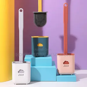 Toilet Silicon Head Brush Holder Set