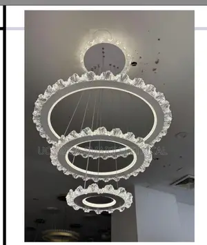 Modern Led Ice Cone Clear Glass Crystal Chandelier Round Lustre Ring