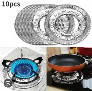 10pcs Thick Round High-Temperature Aluminum Foil Gas Cooker Protector