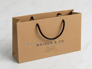 Landscape Orientation Craft Paper Bag With One Colour Print