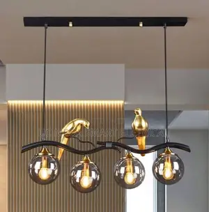 Modern Glass Chandelier Horizontal Led Luxury Black Golden Iron Glass