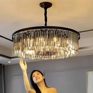Black Crystal Chandelier Luxury Light for Your Sitting Room