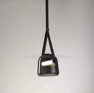 2025 Post-Modern Leather Led Chandelier Art Deco Glass Designer