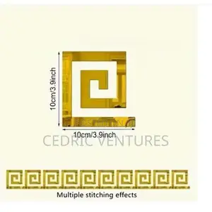 10pcs Self-Adhesive Acrylic Mirror Wall Stickers Gold - 10 X 10 Cm