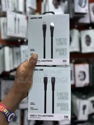 Green Lion Usb-C to Lightning 5m 10000 Bends 60w Braided Cable