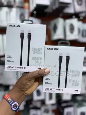 Green Lion Usb-C to Usb-C Braided Cable 60w - Black